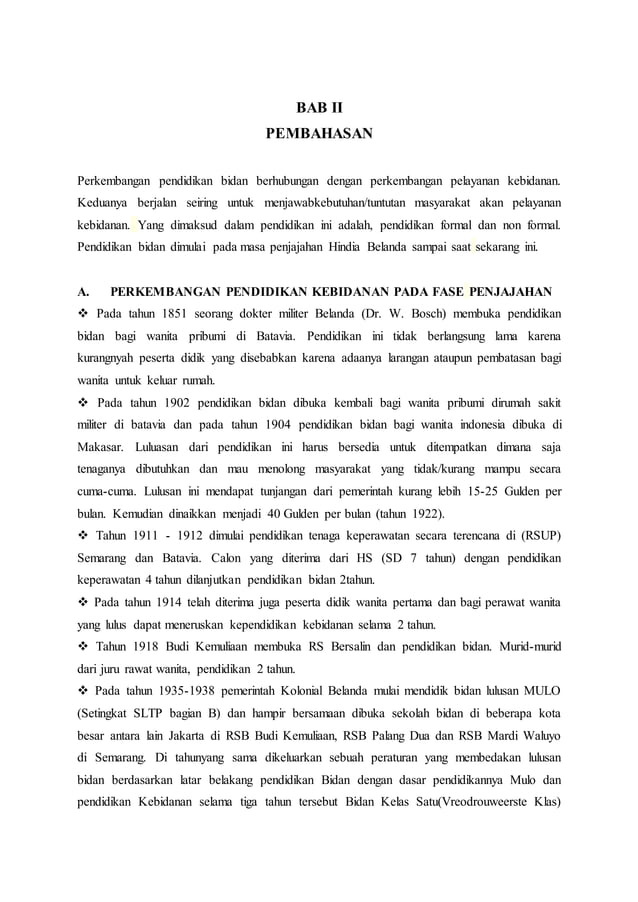 Makalah sejarah perkembangan kebidanan di indonesia