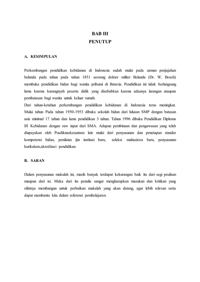Makalah sejarah perkembangan kebidanan di indonesia
