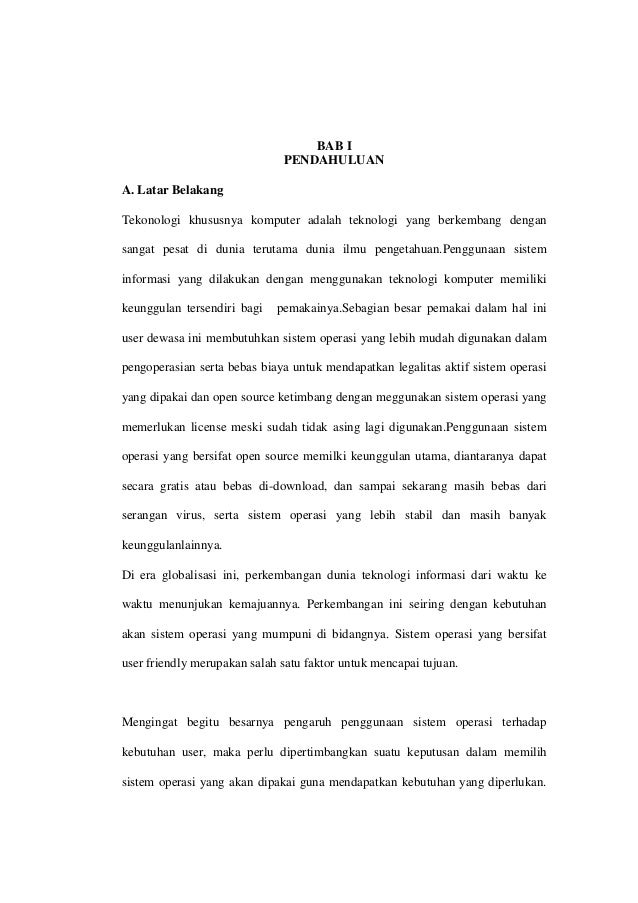 Contoh Makalah Sistem Operasi Linux