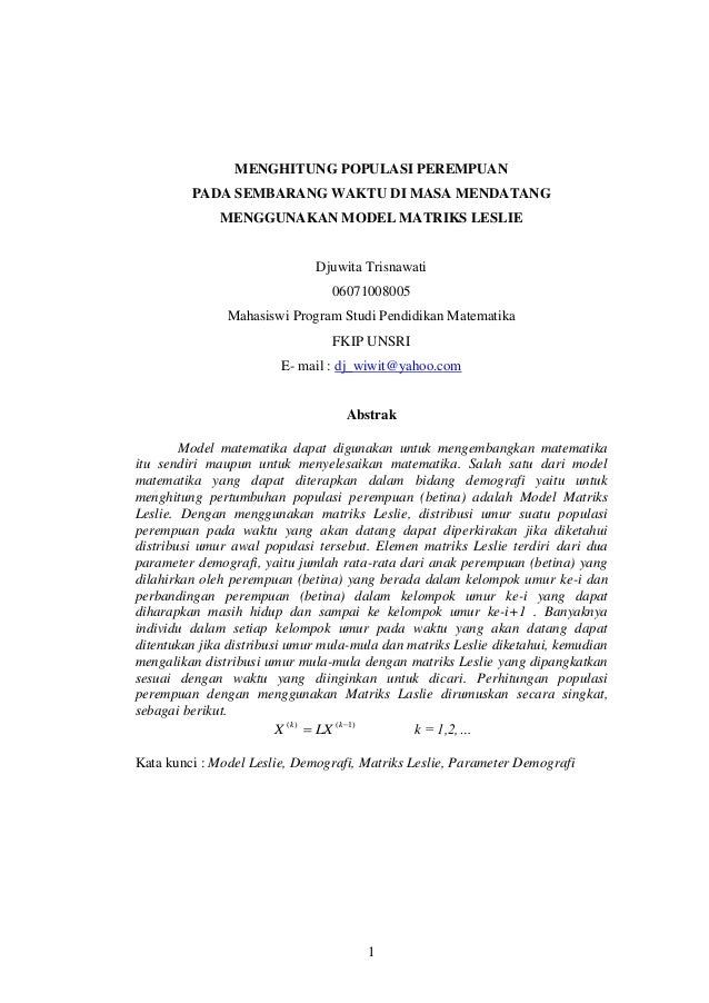 Makalah Seminar Matematika Djuwita Trisnawati