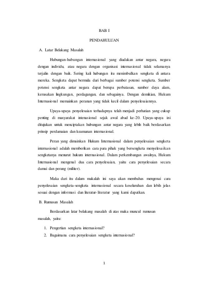 Contoh Makalah Masalah Internasional Dan Penyelesaiannya