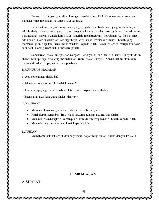 Makalah Shalat Khusyuk