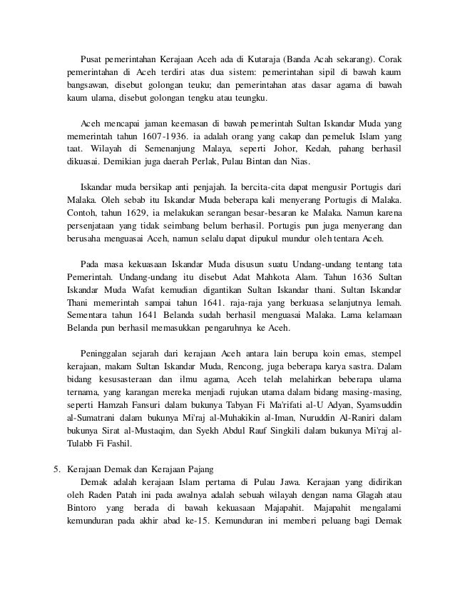 Contoh Makalah Sejarah Kerajaan Islam Di Indonesia