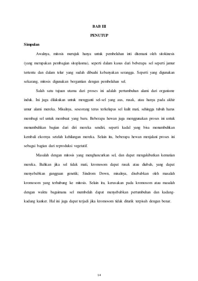 Makalah Siklus Sel Atau Mitosis