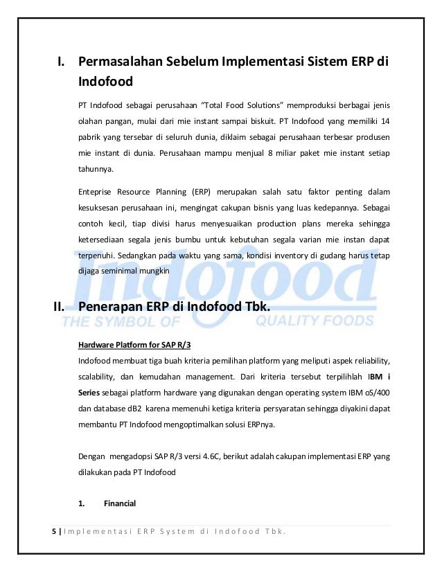 Makalah Implementasi ERP Indofood Makalah Implementasi ERP Indofood