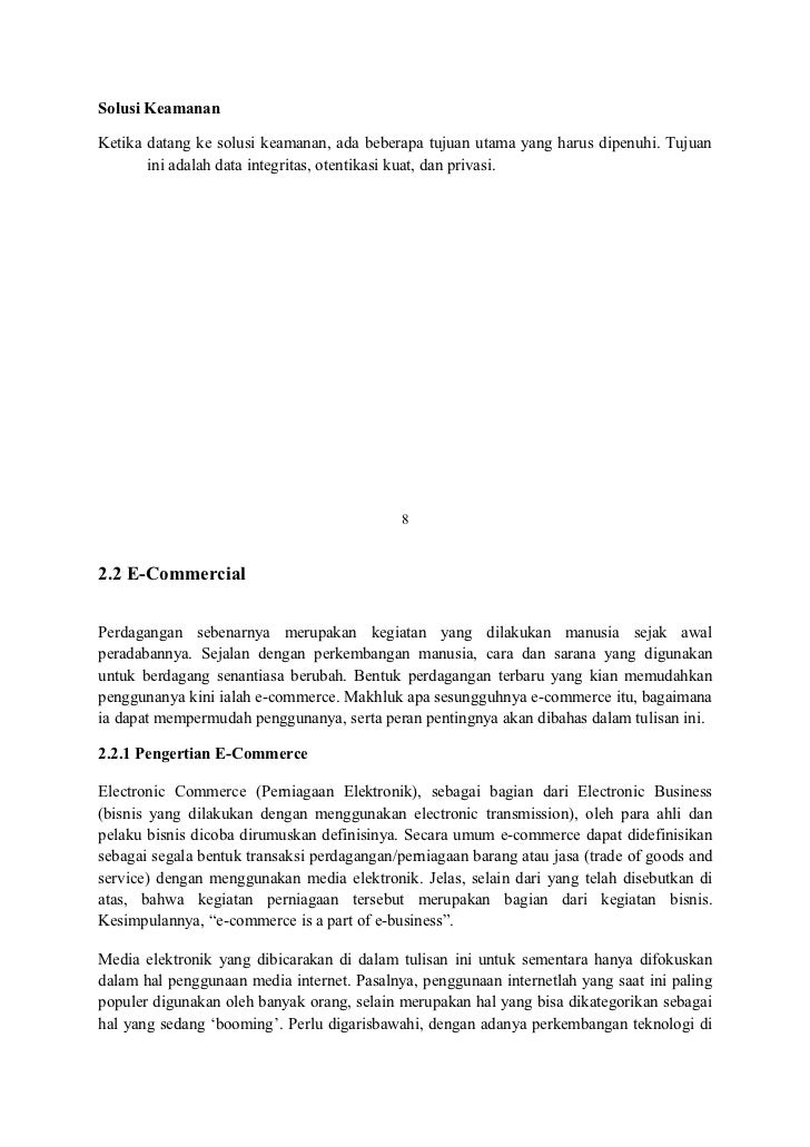 Fitur e-commerce sebagai sistem perdagangan elektronik