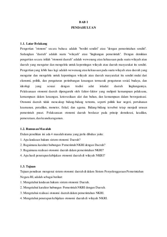 Makalah Sistem Pemerintahan Daerah