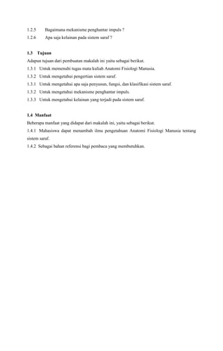 Makalah sistem persarafan | PDF
