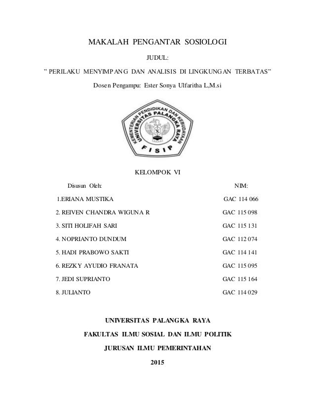 Makalah Sosiologi Makalah Sosiologi