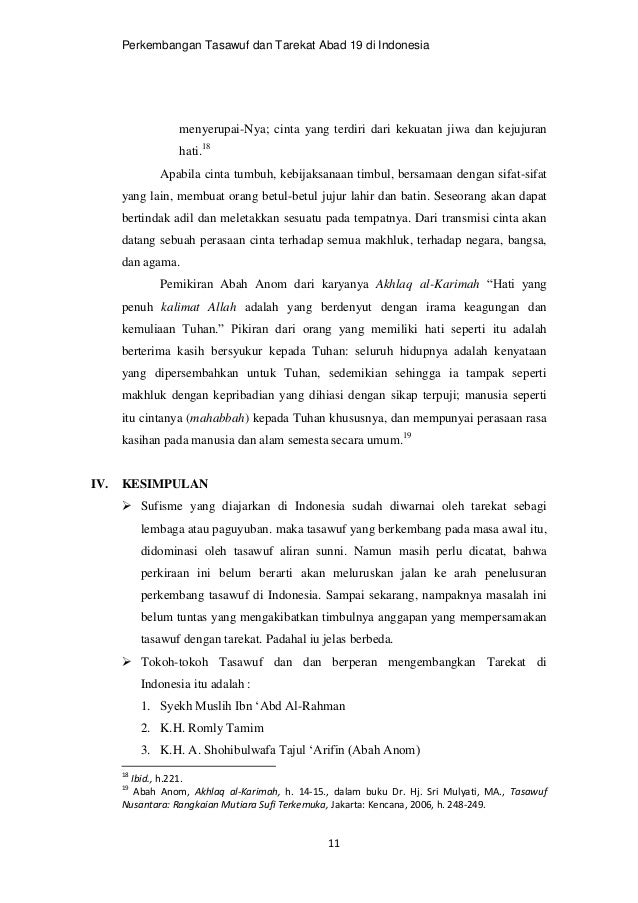 Sejarah Perkembangan Tasawuf Abad 19 di Indonesia (Makalah) Sejarah Perkembangan Tasawuf Abad 19 di Indonesia (Makalah)