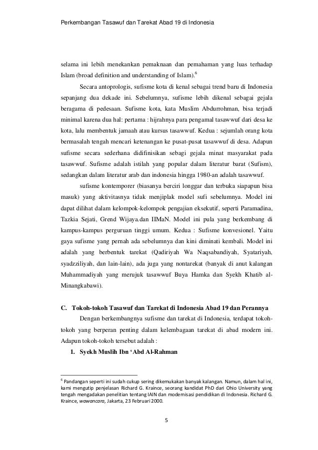 Sejarah Perkembangan Tasawuf Abad 19 di Indonesia (Makalah)
