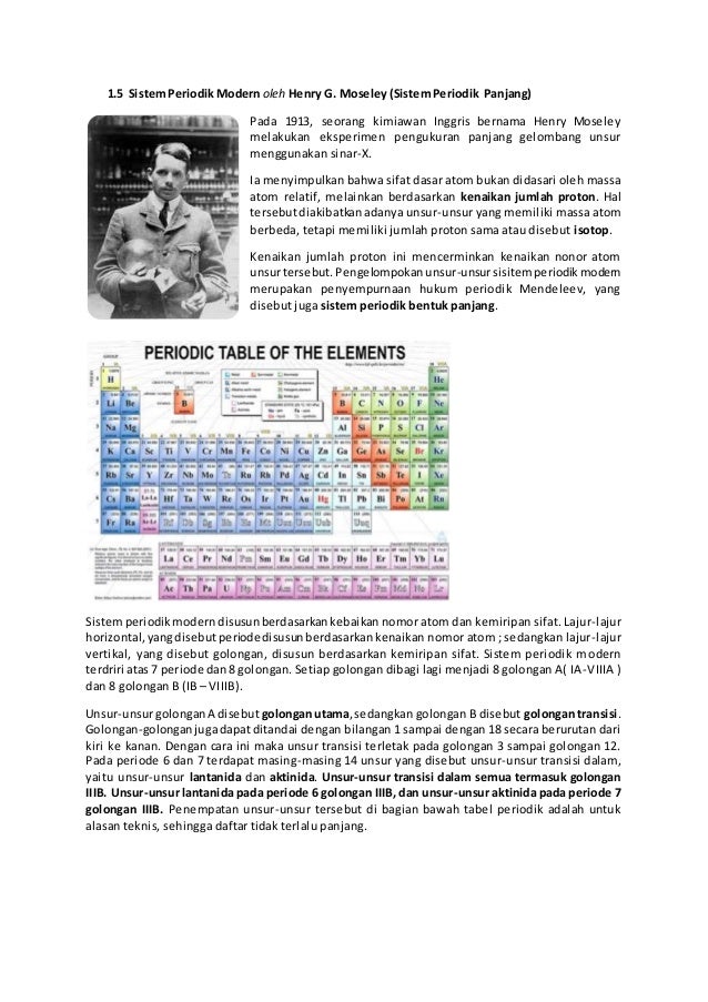 Tabel periodik unsur dibuat oleh seorang ilmuwan yaitu