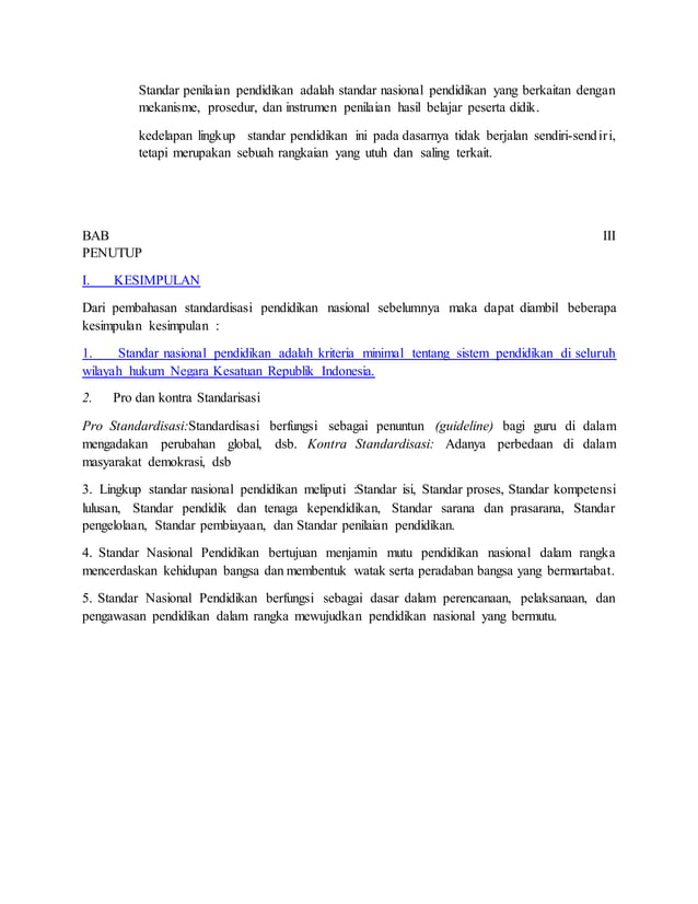 Makalah Sistem Pendidikan Nasional - Standar Pendidikan Nasional