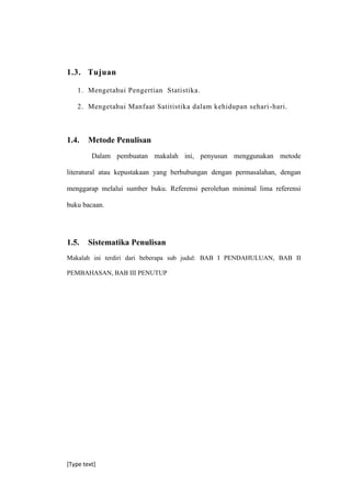 aplikasi statistik dalam kehidupan seharian