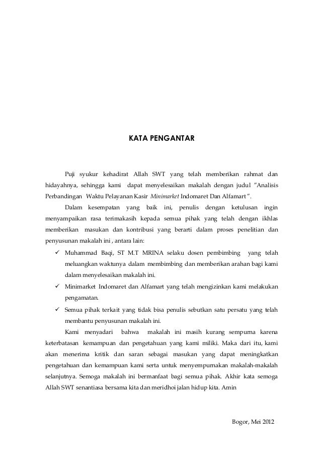 Makalah Statistika Perbandingan Waktu Pelayanan Kasir