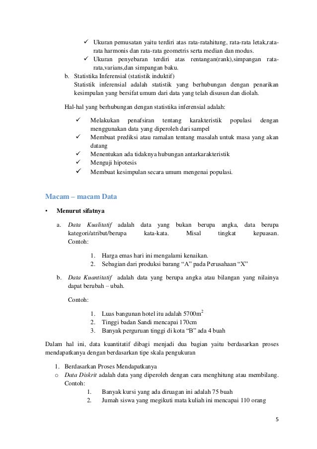 Makalah statistika dasar 2015 universitas sriwijaya