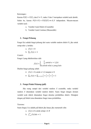Makalah STATISTIK MAEMATIKA II VARIABEL RANDOM | PDF