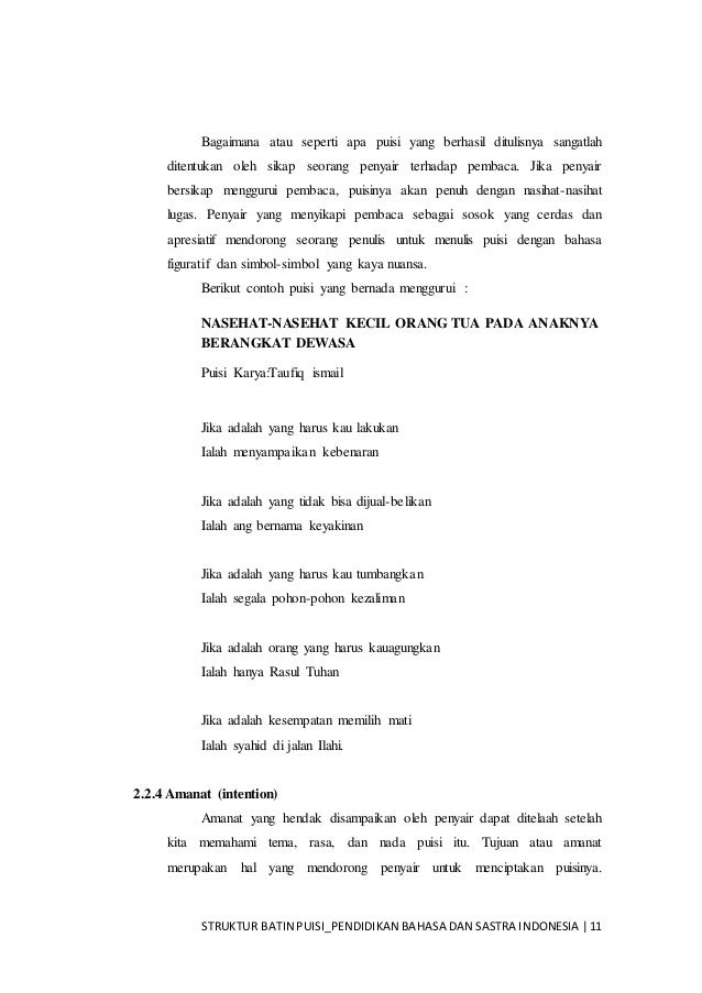 Makalah Struktur Batin Puisi