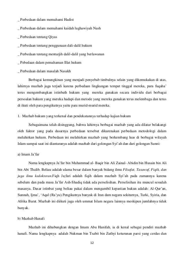 Contoh Makalah Mazhab Dlam Hukum Islam Jajaran Soal Contoh Makalah Mazhab Dlam Hukum Islam Jajaran Soal
