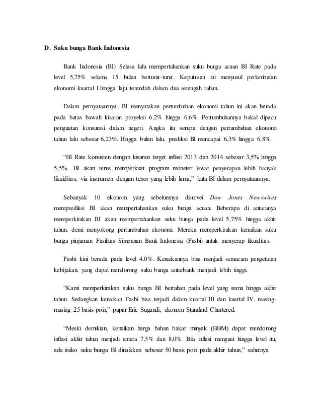 Makalah Suku Bunga Bank Indonesia
