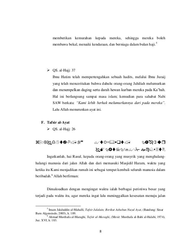Makalah Tafsir Kewajiban Ibadah Haji Kajian Surat Al Hajj 22 26 37