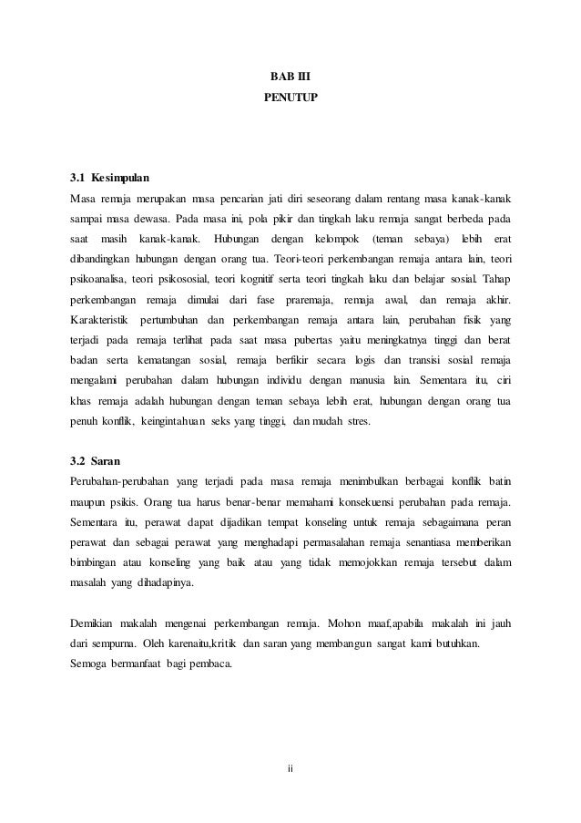 Makalah tahapan pertumbuhan dan perkembangan anak pada masa remaja