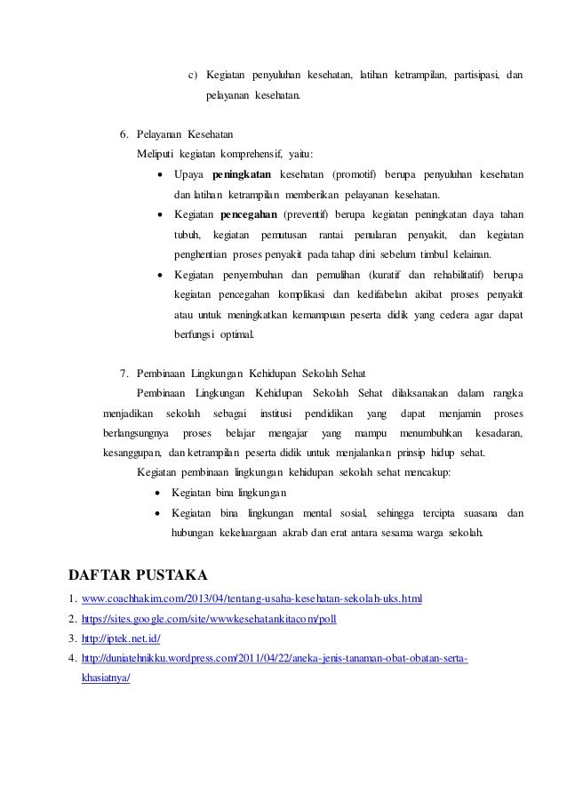 Tanaman Obat dan Usaha Kesehatan Sekolah Tanaman Obat dan Usaha Kesehatan Sekolah