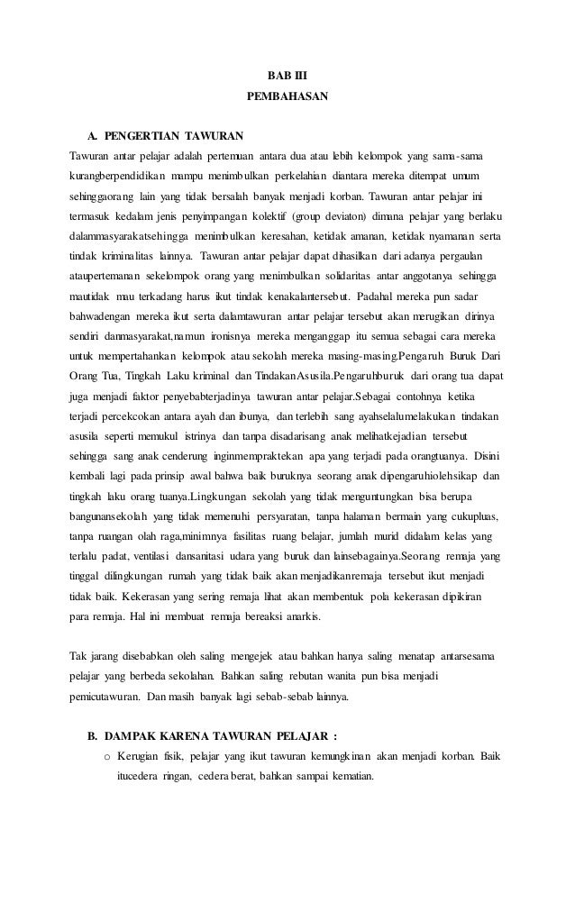 Makalah Tawuran