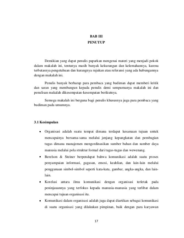 Makalah Peranan Komunikasi Dalam Organisasi