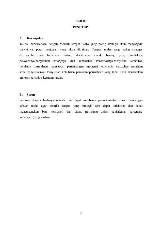 Makalah Teknik Berwirausaha Mencari Tempat Usaha Yang Paling Strategis Makalah Teknik Berwirausaha Mencari Tempat Usaha Yang Paling Strategis
