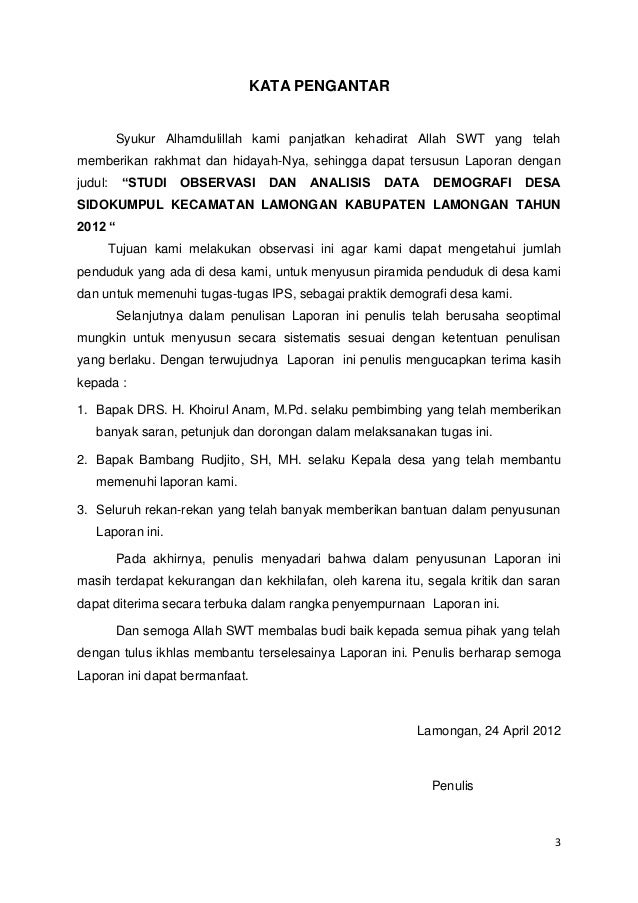 Laporan Tentang Kependudukan