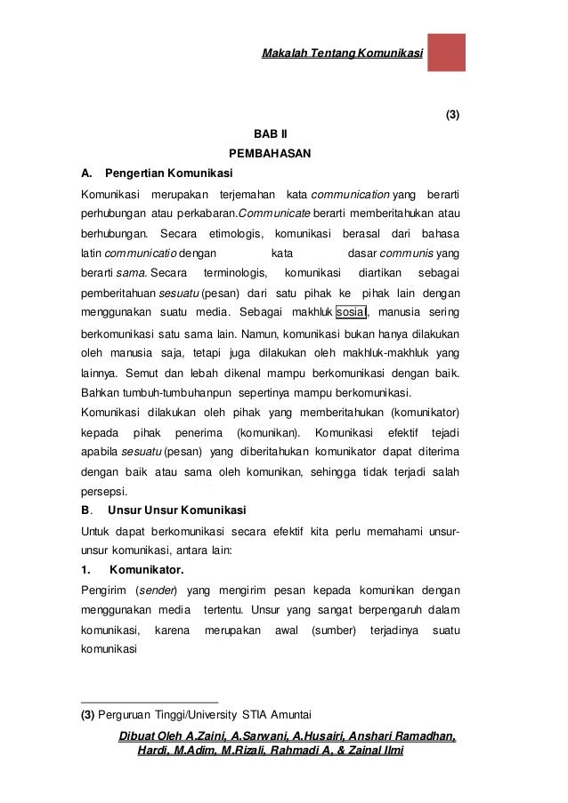 Makalah Tentang Komunikasi