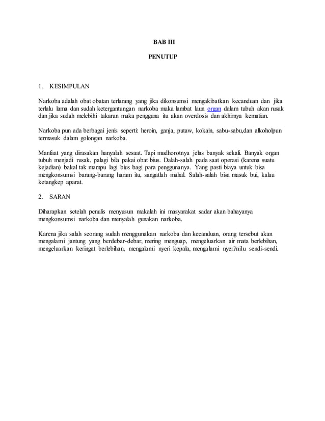 Makalah tentang narkoba