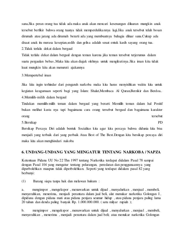 Makalah Tentang Narkotika