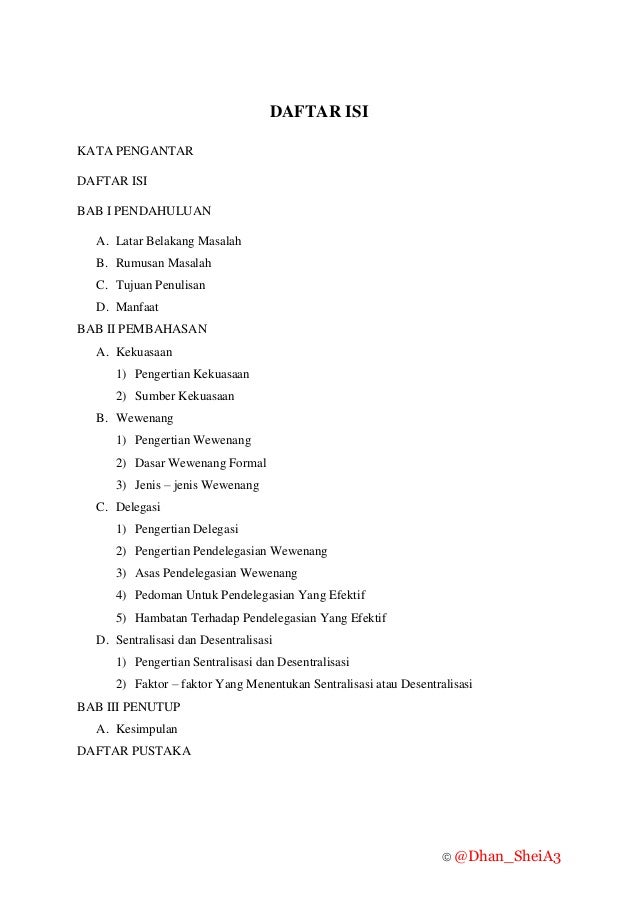 Makalah Tentang Wewenang Delegasi Dan Desentralisasi