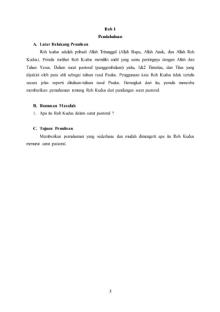 Paper Teologi PB (Roh Kudus Menurut Surat Pastoral) | PDF