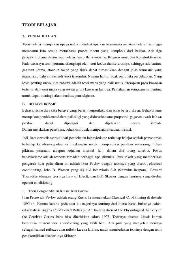 Makalah Teori Belajar Pdf