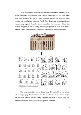 Makalah Teori Pembelajaran Menurut Edwin Ray Guthrie | DOCX
