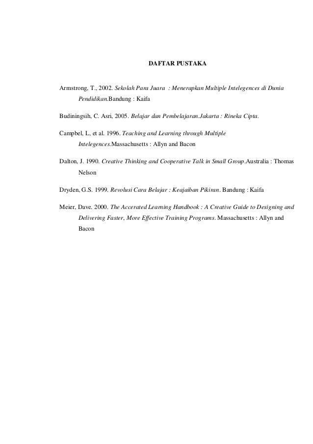 Makalah teori belajar kecerdasan berganda