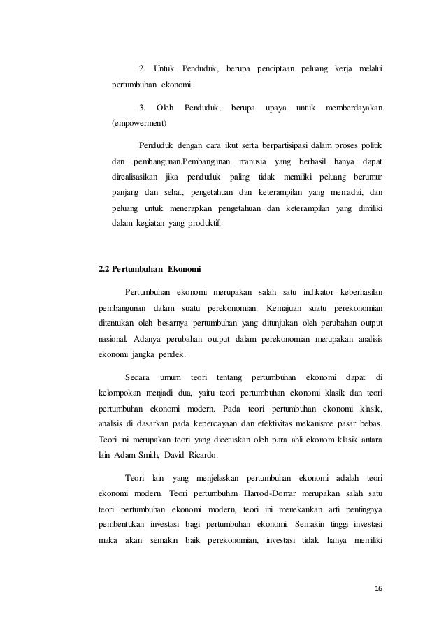 Contoh Makalah Pembangunan Ekonomi Daera