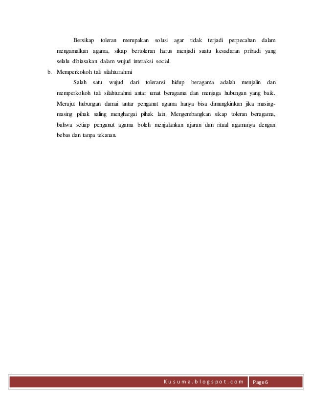 Makalah Toleransi Beragama