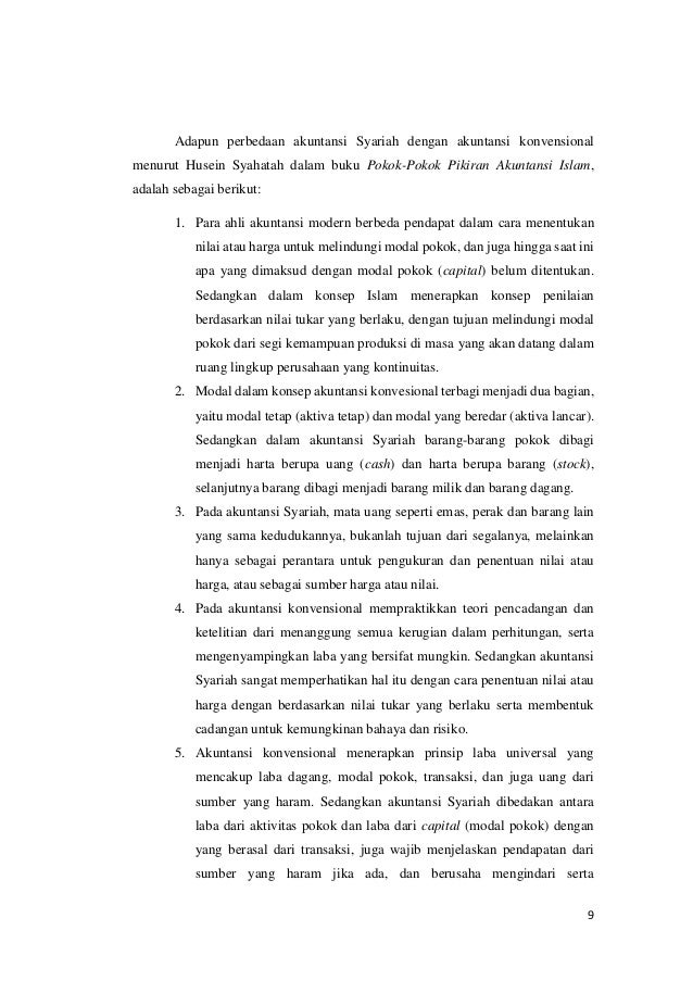 Perbedaan Akuntansi Syariah Dan Akuntansi Konvensional