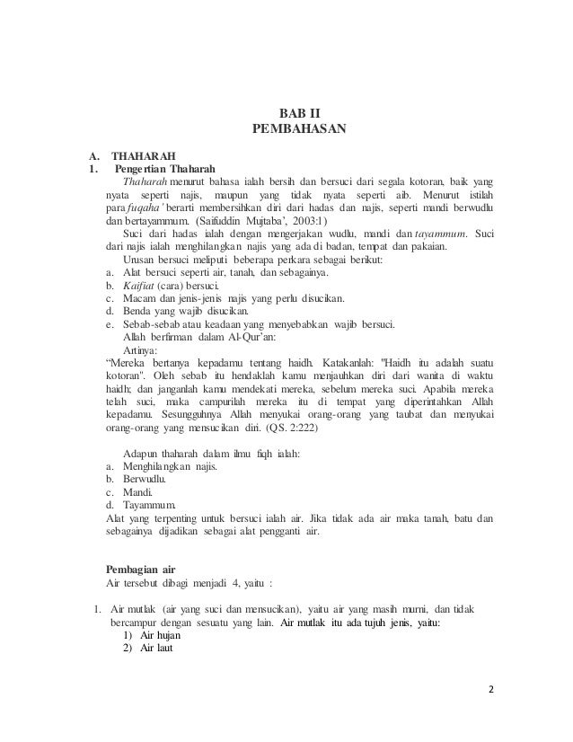 Makalah Tugas Fiqih Tentang Thaharah