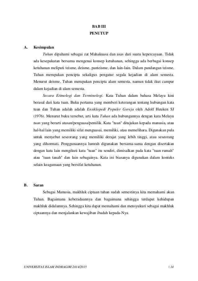 Makalah Filsafat Ilmu dan Logika - Tuhan