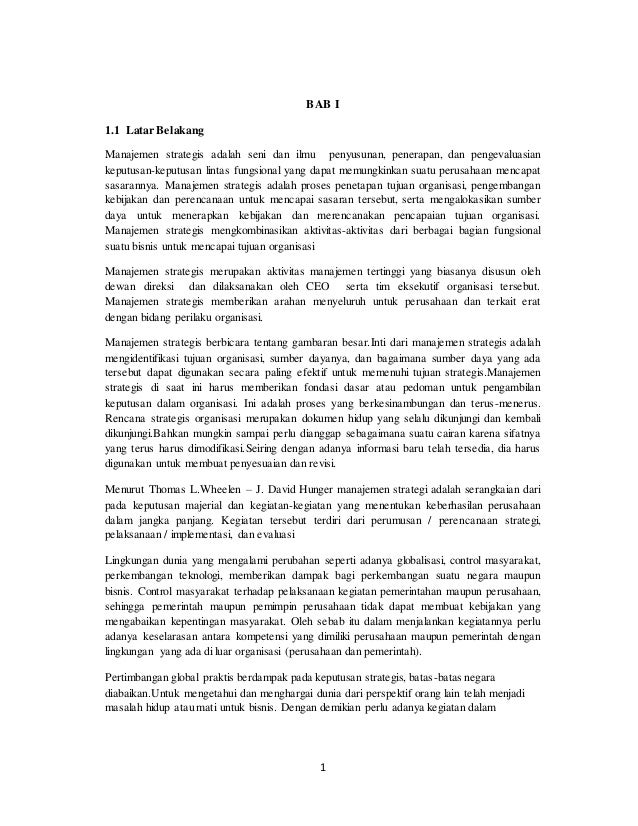 Makalah Manajemen Strategi Perusahaan Di Era Globalisasi
