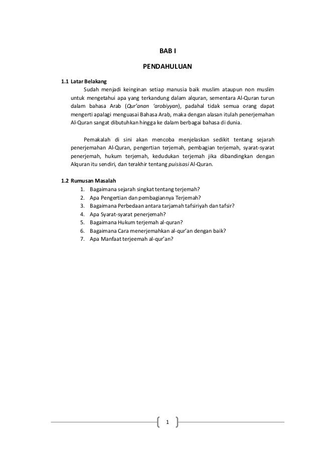 Makalah Ulumul Quran Terjemah