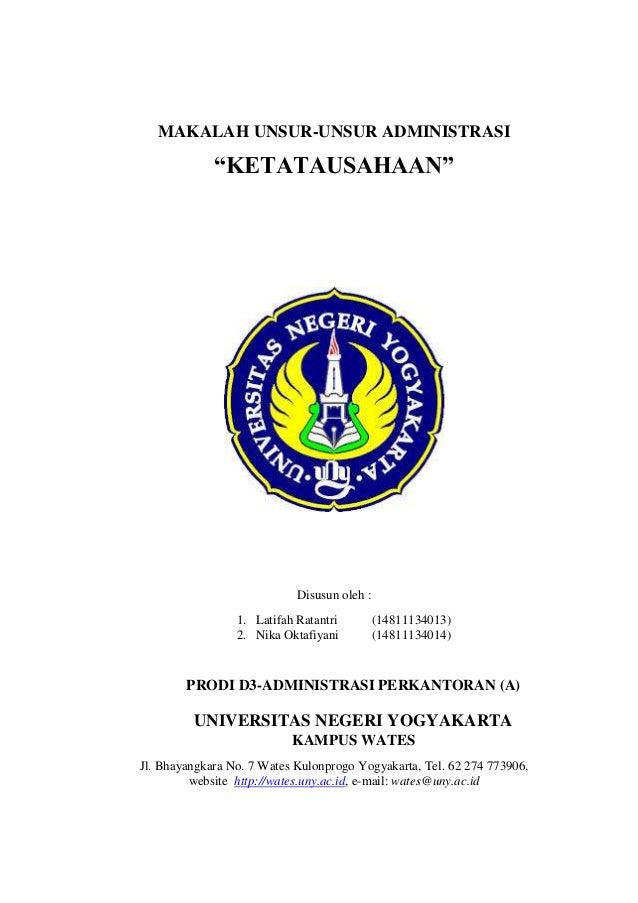 Makalah Unsur Administrasi Ketatausahaan
