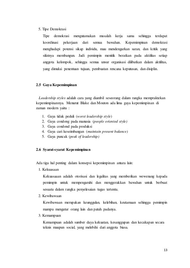 Makalah Dasar Manajemen Kepemimpinan