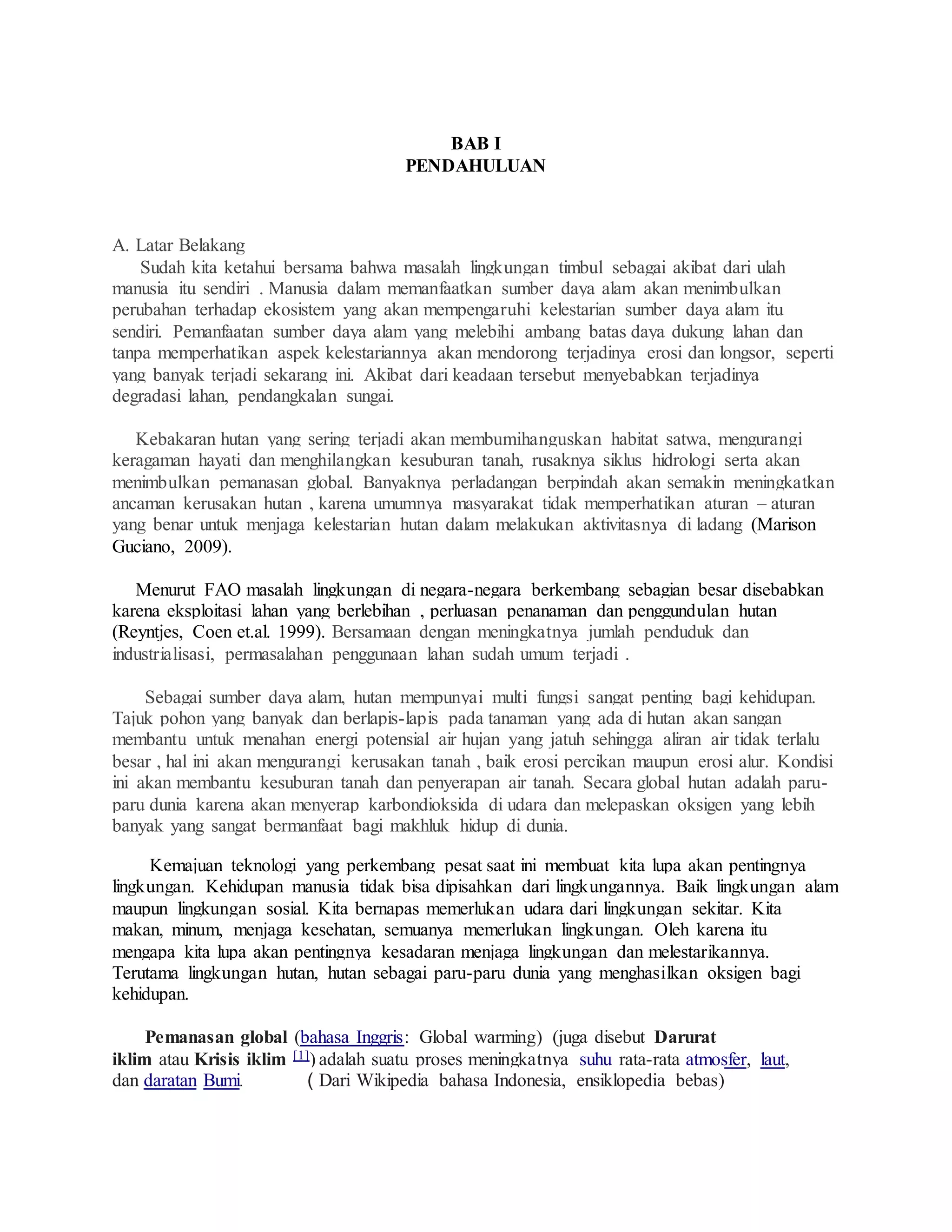 Makalah upaya pelestarian hutan | DOCX