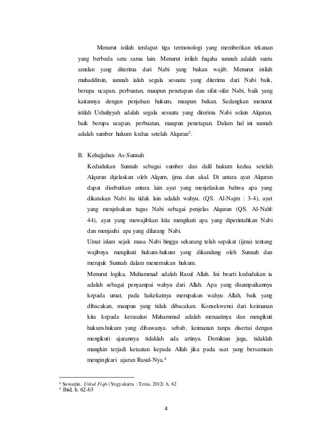 Makalah Ushul Fiqh As Sunnah